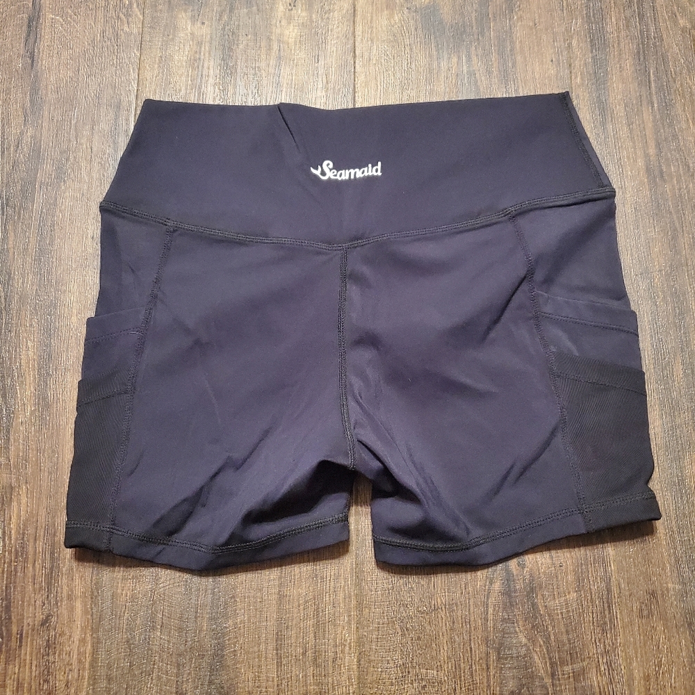 Seamaid XL 4" Black Double Side Pockets Athletic Shorts
